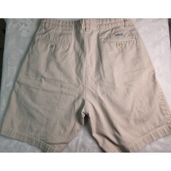 Polo Ralph Lauren Chino Flat Front Cotton Men's 33 Shorts khaki (bleach stain) - Picture 6 of 9